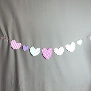 4 ft long wooden hearts garland